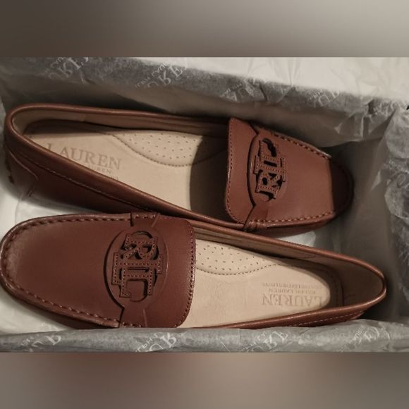 Ralph Lauren Brynn Burnished Leather Driver Shoes Size 6 B - Picture 4 of 5